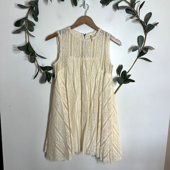 Free People Cream Lace Swing Dress LAST CALL - Picture 1 of 5